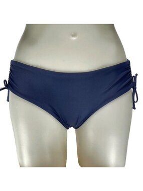Gap Body Navy Bikini Bottom With Adjustable Side Ties Size S 82% Nylon 18% Spand